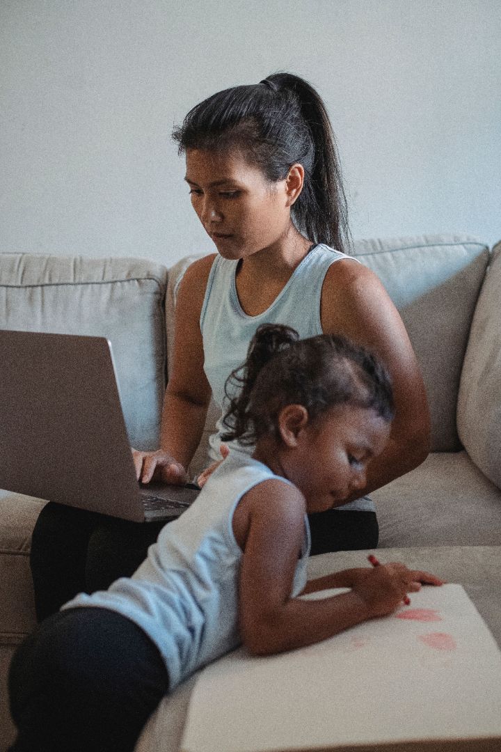 Working with a child nearby